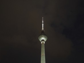 Fernsehturm (TV Tower) in Berlin at night, Germany, Europe