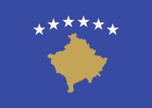 Flag of Kosovo, Vector illustration