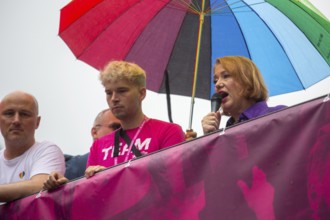 Berlin, Germany. July 27th, 2024. Minister for families Lisa Paus speaks at the opening of the