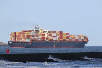 Big container cargo ship at the sea