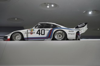 A Porsche 935 with Martini Racing design, on display in the museum, New Porsche Museum 2009,