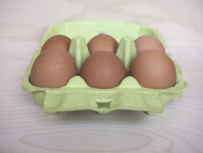Half dozen eggs carton