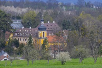 Zuschendorf Castle in spring, Zuschendorf, Saxony, Germany, Europe