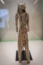 Lion man from Stadel, upper paleolithic mammoth ivory sculpture, replica, Museo de la evolución