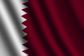 The Qatari flag flying in the wind
