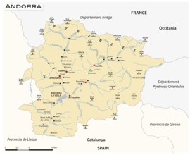 Vector map of the Principality of Andorra