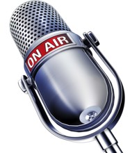 High resolution rendering of a microphone with a on air icon