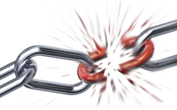 3D rendering of a broken chain