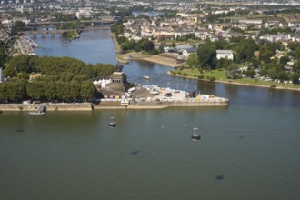 The Rhine in Flames event site around the Deutsches Eck in Koblenz. The Rhine in Flames fireworks
