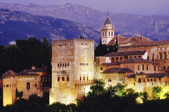 Alhambra, the red castle in Granada, Spain, Europe