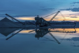 Excavator in a gravel works in Bavaria