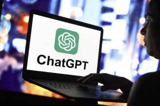 April 25, 2024, Brazil. In this photo illustration, the ChatGPT logo is seen displayed on a laptop