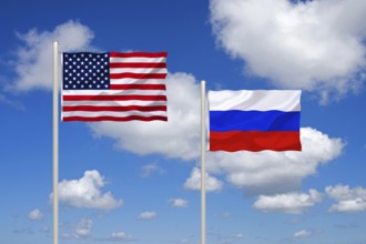 The flag of the USA and Russia, Studio