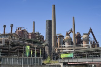 Chimneys, blast furnace group, former steelworks, Völklingen Ironworks, UNESCO World Heritage Site,