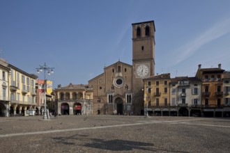 Italy Lodi 89784 Piazza della Vittoria north-east square front m Cathedral S Bassiano 1163-1284