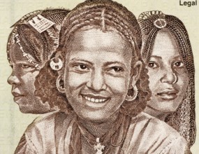 Eritrean Girls on 20 Nakfa 1997 Banknote from Eritrea