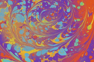 Abstract marbling floral pattern for fabric, tile design. background texture