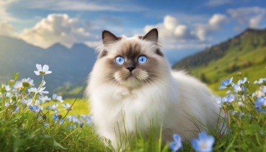AI generated, animal, animals, mammal, mammals, cat, cats, ragdoll cat, one, single animal,