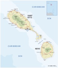 Saint kitts and nevis vector road map