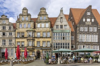 Colourful old guild houses on the market square in the historic old town of Bremen, Hanseatic City
