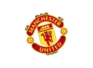 Nach links gedreht, Manchester United Abzeichen, Fußball, Logo