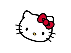 Rotated to right, Hello Kitty Logo cute, Logo