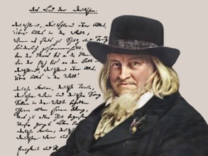 August Heinrich Hoffmann, Hoffmann von Fallersleben, 1798 –1874, German poet, digital edited