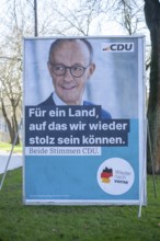 Election poster of the CDU party for the 2025 Bundestag election with chancellor candidate