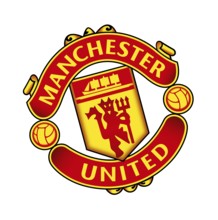 Nach links gedreht, Manchester United Logo, Fußball, Logo