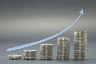 Great concept of savings, economy, pile of coins