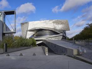 Modern concert hall with a futuristic design. Philharmonie de Paris. Paris