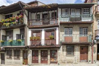 Historic buildings in Praça de São Tiago, city of Guimaraes, northern Portugal