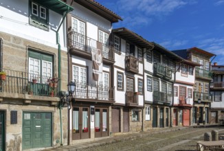 Historic buildings in Praça de São Tiago, city of Guimaraes, northern Portugal
