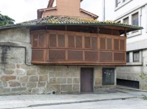 Historic medieval building, Casa das Rótulas, city of Guimaraes, northern Portugal