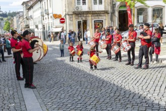 Political rally and march for May Day in city of Guimaraes, Braga district, northern Portugal,