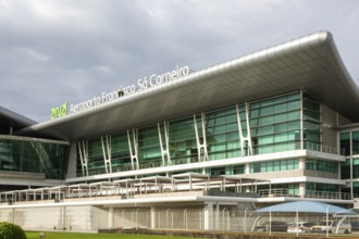 Modern architecture of airport terminal building, Aeroporto Francisco Sa Carneiro, Porto airport,