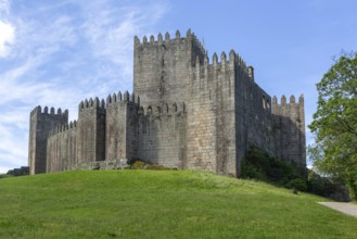 Walls of medieval Castle of Guimaraes, Guimaraes, northern Portugal