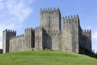 Walls of medieval Castle of Guimaraes, Guimaraes, northern Portugal