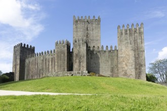 Walls of medieval Castle of Guimaraes, Guimaraes, northern Portugal