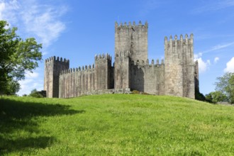 Walls of medieval Castle of Guimaraes, Guimaraes, northern Portugal