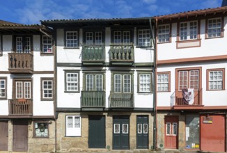 Historic buildings in Praça de São Tiago, city of Guimaraes, northern Portugal
