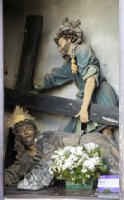 Passos de Santa Maria chapel, station of the cross, Christ falls for the second time, Guimaraes,