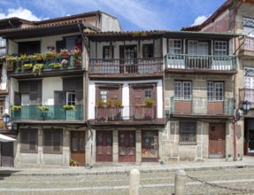 Historic buildings in Praça de São Tiago, city of Guimaraes, northern Portugal
