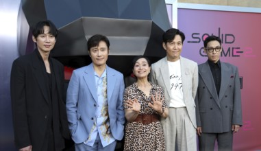Park Sung Hoon, Lee Byung-hun, Kang Ae-shim, Lee Jung-jae and Choi Seung-hyun at Netflix's 'Squid