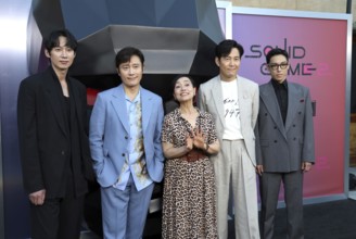 Park Sung Hoon, Lee Byung-hun, Kang Ae-shim, Lee Jung-jae and Choi Seung-hyun at Netflix's 'Squid