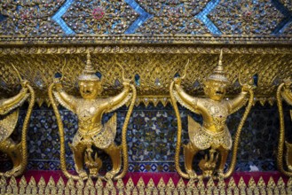 Wat Phra Kaeo temple, old royal palace, Bangkok, Thailand, Asia