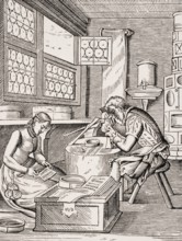 Closure maker. Reproduction of a woodcut from the 16th century by Jost Amman from the 19th century,