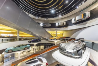 The Mercedes-Benz Museum in Stuttgart presents a journey through the automotive history of the