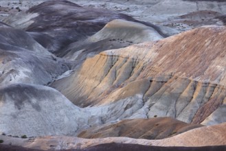 Colorful deposits of the Chinle Formation exposed at Little Painted Desert County Park near