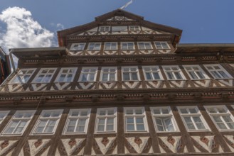 The Bürgersche Haus from 1639, symmetrical half-timbered house with attached dwarf house, Bad